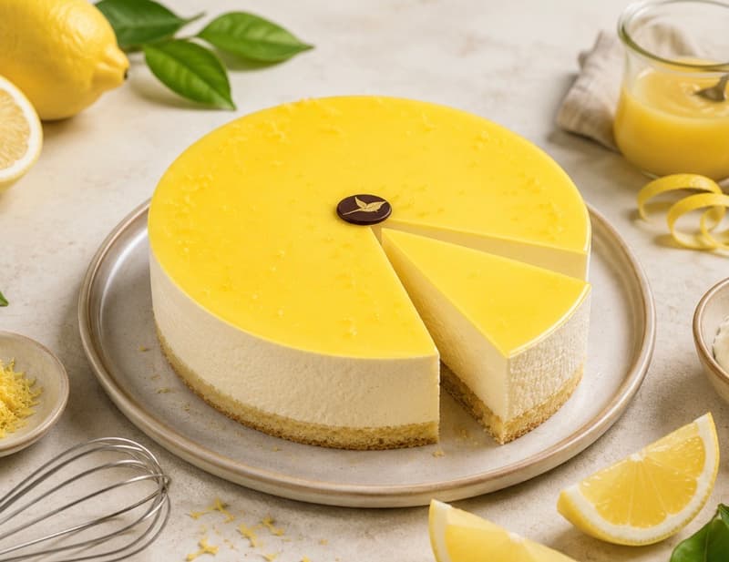 Tarta de mousse de limón (porción)
