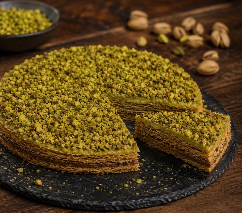 Pastel de Dubai (porción)